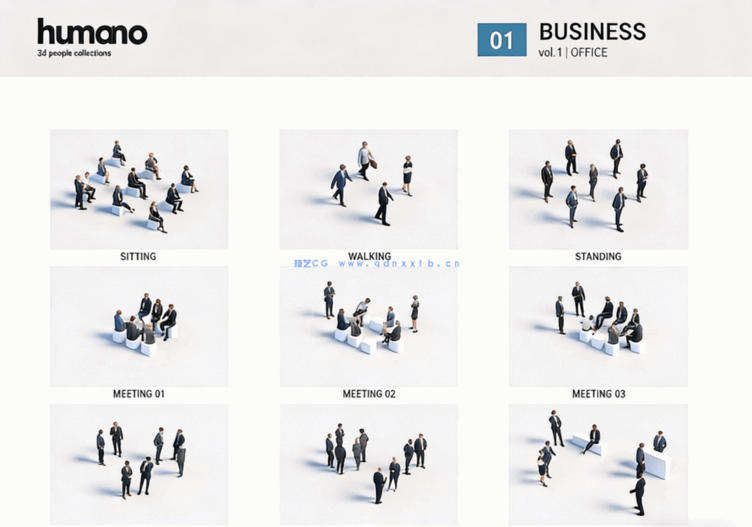 20个三维人物3D模型 Humano 3D people Vol.01 Casual(图4)