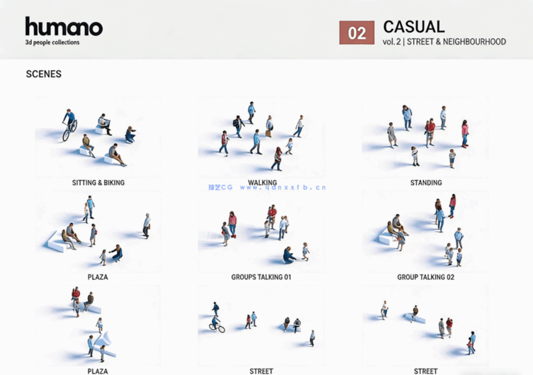 20个三维人物3D模型 Humano 3D people Vol.02 Casual(图4)