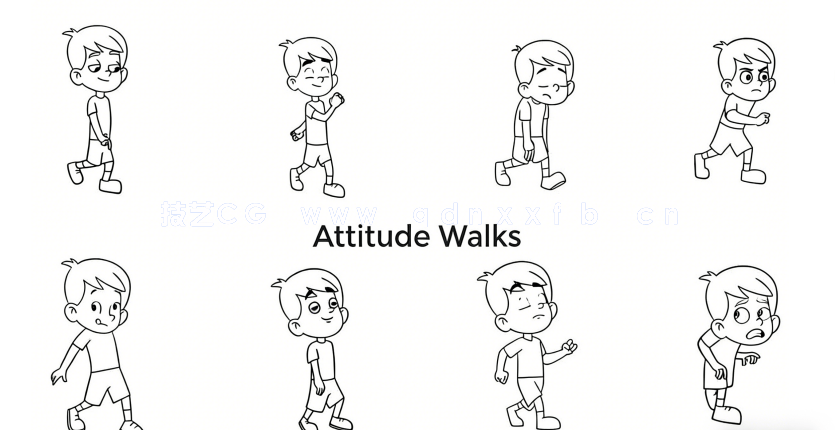 Adobe Animate卡通角色姿态行走动画制作视频教程(图6)