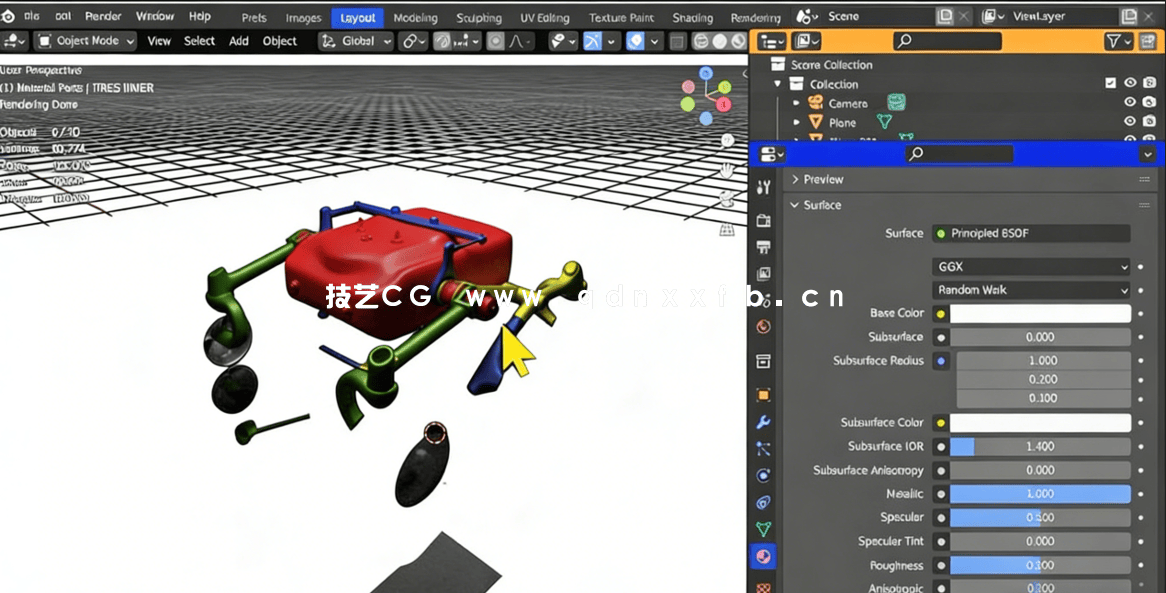 Blender 3D火星车探测器建模完整制作流程视频教程 (图5)