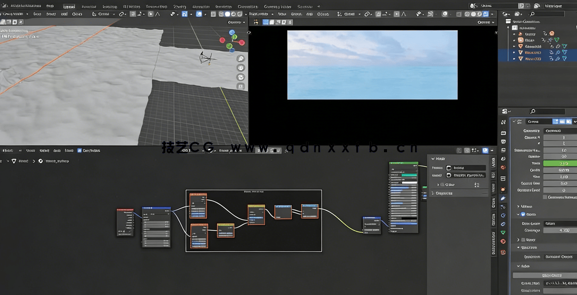 Blender逼真海洋场景实例制作视频教程 (图5)