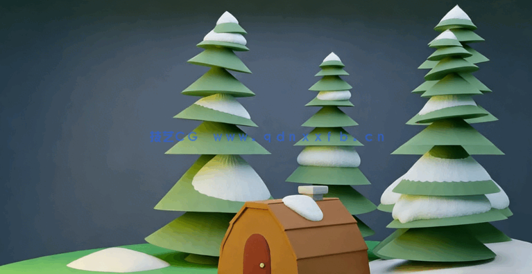 Blender圣诞树小屋建模初学者入门训练视频教程(图4)