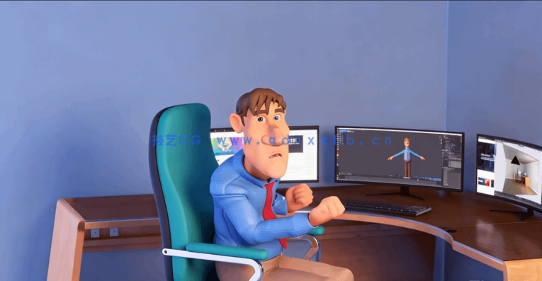  Blender办公室上班族角色动画创建视频教程(图2)