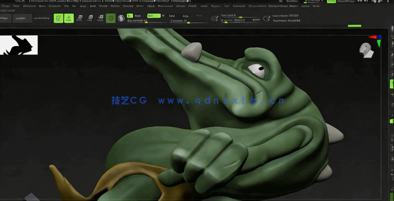 Zbrush鳄鱼人雕刻技术实例训练视频教程(图3)
