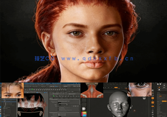 ZBrush逼真写实女性面孔雕刻制作全流程视频教程(图5)