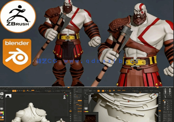 ZBrush《战神》奎托斯角色完整雕刻建模训练视频教程(图5)