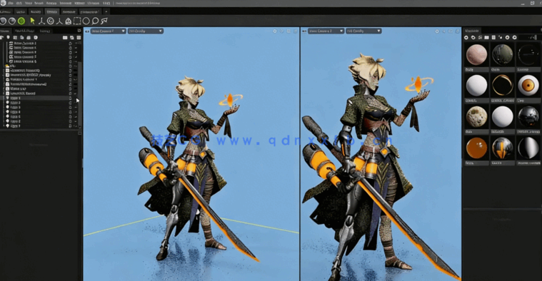 Zbrush持剑女孩游戏角色雕刻设计全流程视频教程(图2)