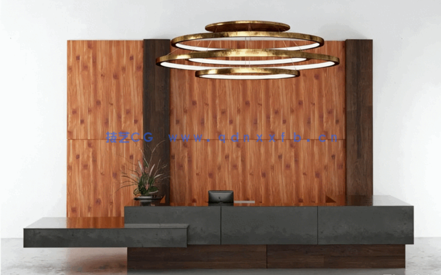 室内接待处前台3D模型 Evermotion Archmodels Vol.186(图4)