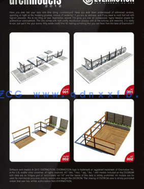 公园栅栏围栏长椅3D模型 Evermotion – Archmodels Vol. 116(图3)