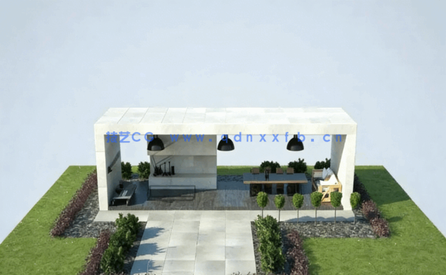 现代花园场景3D模型 Evermotion Archmodels vol.190(图2)