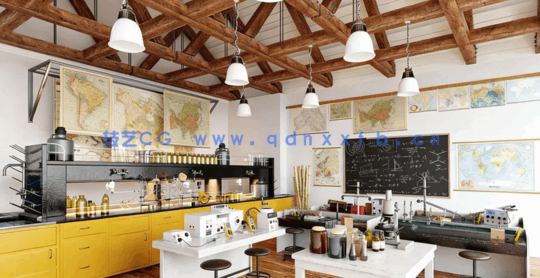 办公桌生物化学物理试验台3D模型Archmodels Vol.228(图4)