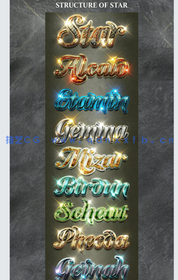 8种高级光晕纹理效果艺术文字样式PSD模板(图3)