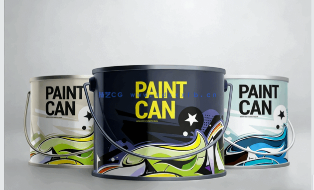 小尺寸带提手油漆罐PSD模板合集(图4)