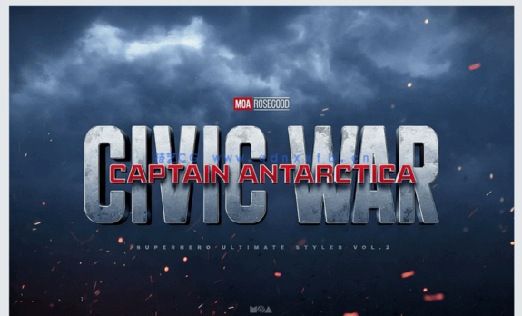 10组超级英雄风格艺术特效PSD字模板(图4)