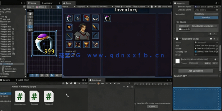 Unity 2D游戏物品栏库存系统设计视频教程(图1)