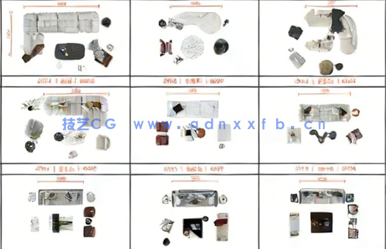 全新CAD网红家具【拟物写实PNG】(图5)