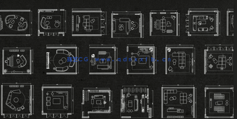 客厅平面布局模块(图1)