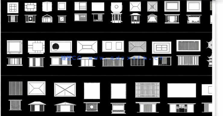 新庭院凉亭CAD图库CAD观景亭CAD休憩亭CAD铝合金景观亭CAD休闲凉亭(图1)