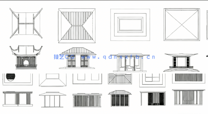 新庭院凉亭CAD图库CAD观景亭CAD休憩亭CAD铝合金景观亭CAD休闲凉亭(图6)