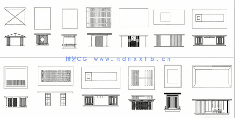 新庭院凉亭CAD图库CAD观景亭CAD休憩亭CAD铝合金景观亭CAD休闲凉亭(图5)