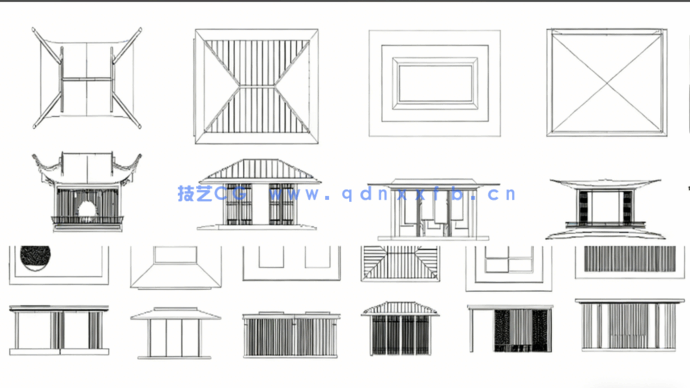新庭院凉亭CAD图库CAD观景亭CAD休憩亭CAD铝合金景观亭CAD休闲凉亭(图4)