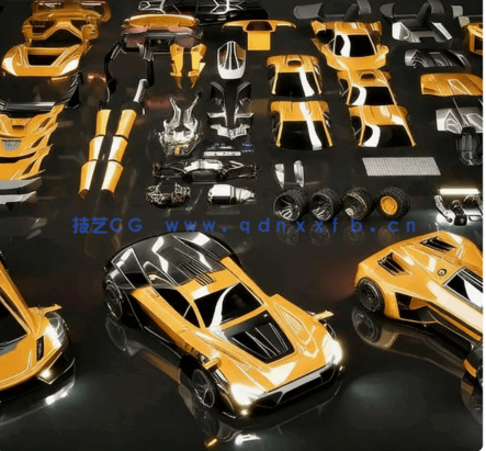 Kitbash3D-Vehicles：Supercars[交通工具：超级跑车 概念3d模型](图1)