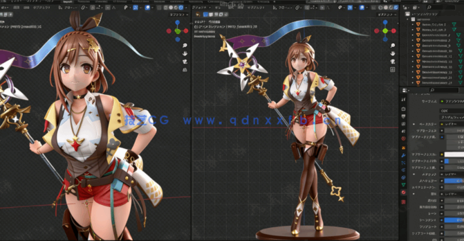 [3D打印人物] 莱莎Ryza《莱莎的炼金工房》游戏角色雕刻手办3D打印模型(图2)