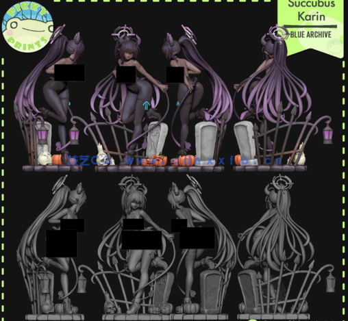 [3D打印人物] 角楯花凛Kakudate Karin《蓝色档案》游戏角色雕刻手办3D打印(图4)