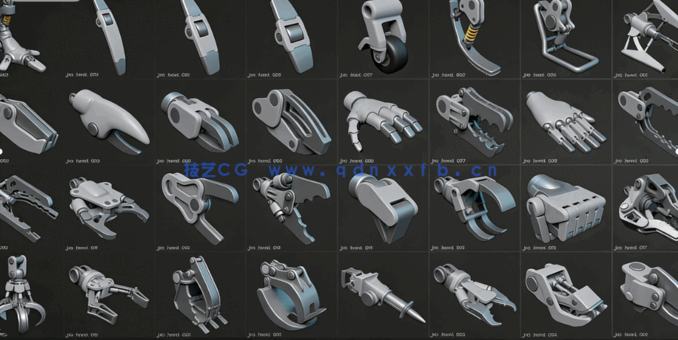 [3D打印人物] 1271组科幻工业机械风格硬表面3D模型库(图3)