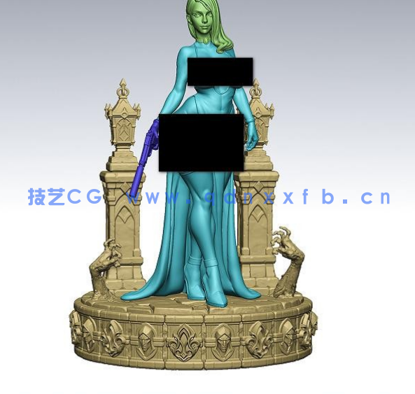 [3D打印人物] Nina Reaper亡灵猎人角色雕刻手办3D打印模型(图4)