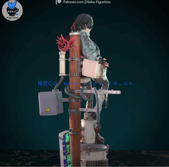 [3D打印人物] 星见雅《绝区零》游戏角色雕刻手办3D打印模型(图4)