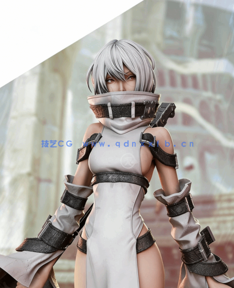 [3D打印人物] 封印少女Noelle《尼尔：机械纪元》游戏角色雕刻手办3D打印模(图1)