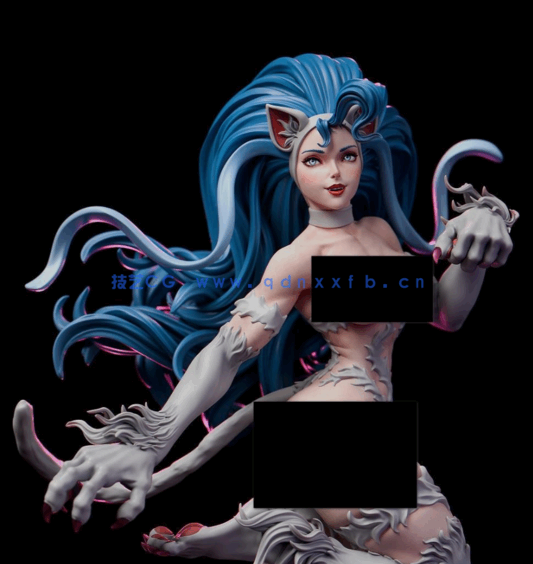 [3D打印人物] 菲莉西亚Felicia猫女变身《恶魔战士》游戏角色雕刻手办3D打印(图2)