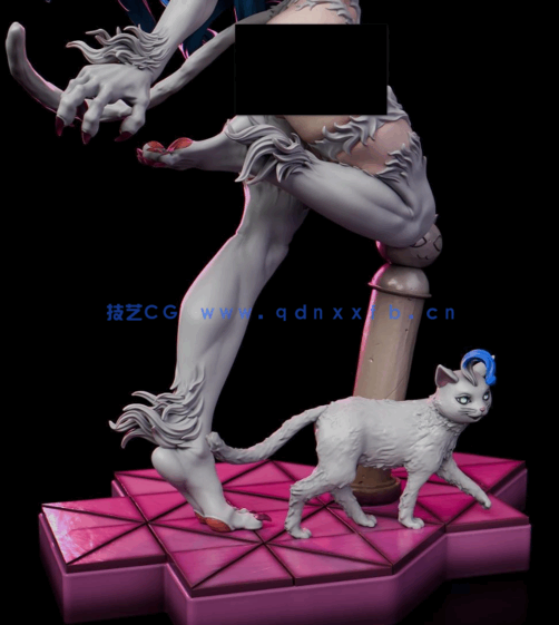 [3D打印人物] 菲莉西亚Felicia猫女变身《恶魔战士》游戏角色雕刻手办3D打印(图4)