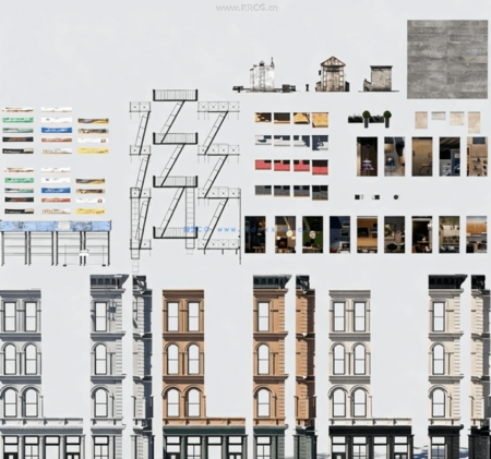 [建筑景观] 高楼大厦现代城市建筑景观模块化3D模型库(图3)