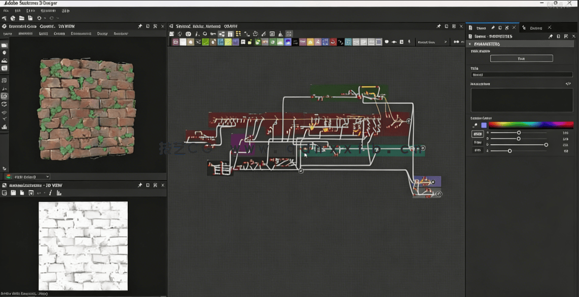 Substance Designer吉卜力风格化砖块纹理制作视频教程(图6)