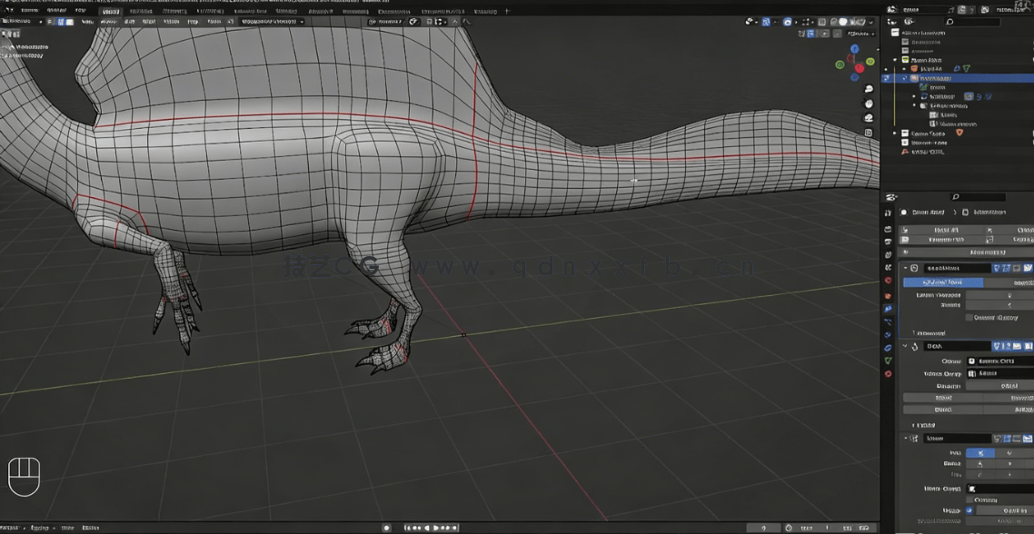  Blender逼真棘龙模型完整制作流程视频教程(图3)