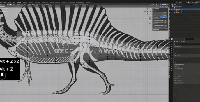  Blender逼真棘龙模型完整制作流程视频教程(图4)