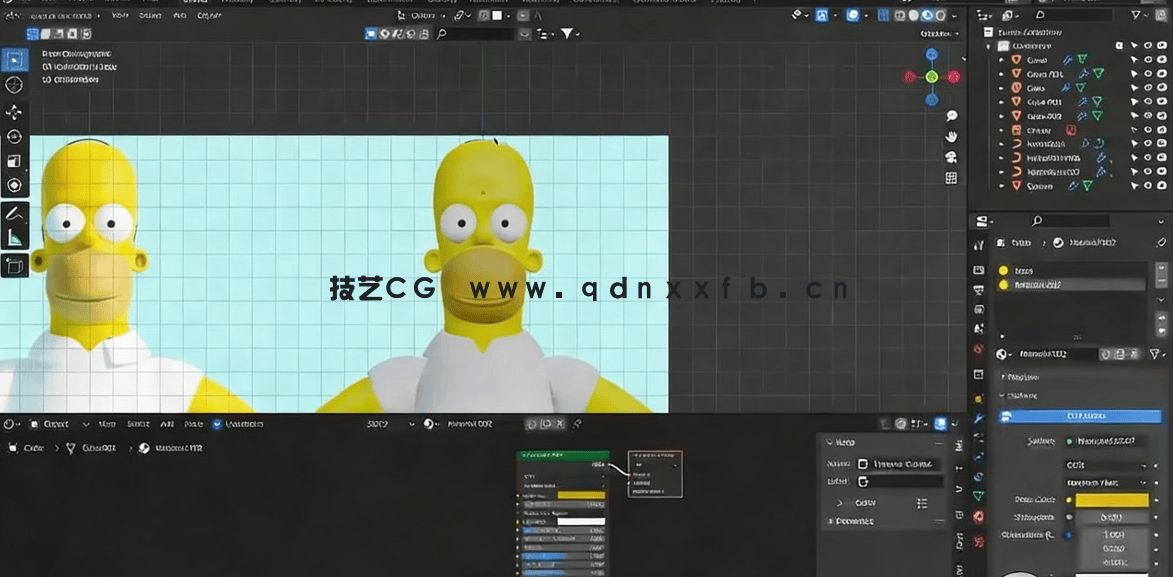 Blender辛普森卡通3D角色建模实例制作视频教程(图3)