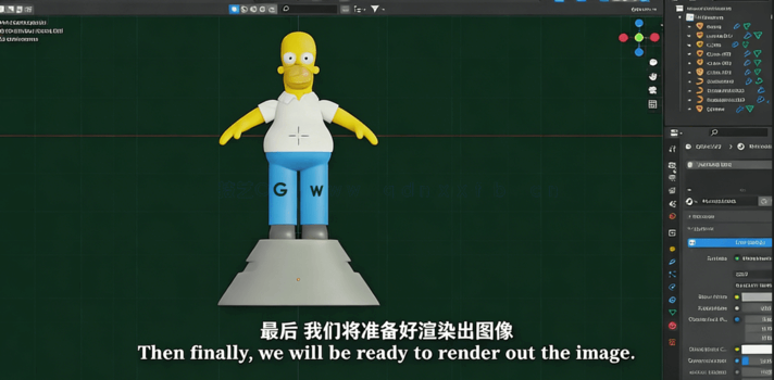 Blender辛普森卡通3D角色建模实例制作视频教程(图5)