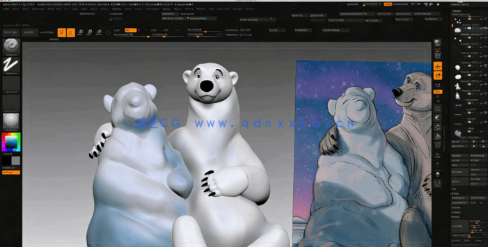 ZBrush迪斯尼卡通熊角色雕刻大师级训练视频教程(图3)