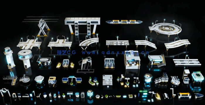 Kitbash3D –道具：高科技街(图1)