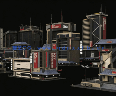 KKitbash3D-Neo Shanghai[新上海建筑3d模型]max,fbx,obj,3d模型(图3)