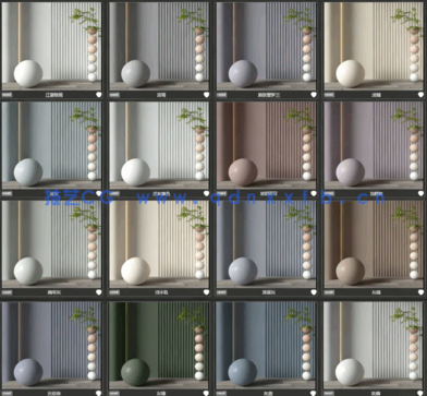 24款网红乳胶漆材质球，立邦之雅系列，Vray格式，自带色号，标准mat格式(图4)