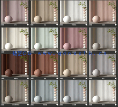 24款网红乳胶漆材质球，立邦之雅系列，Vray格式，自带色号，标准mat格式(图5)