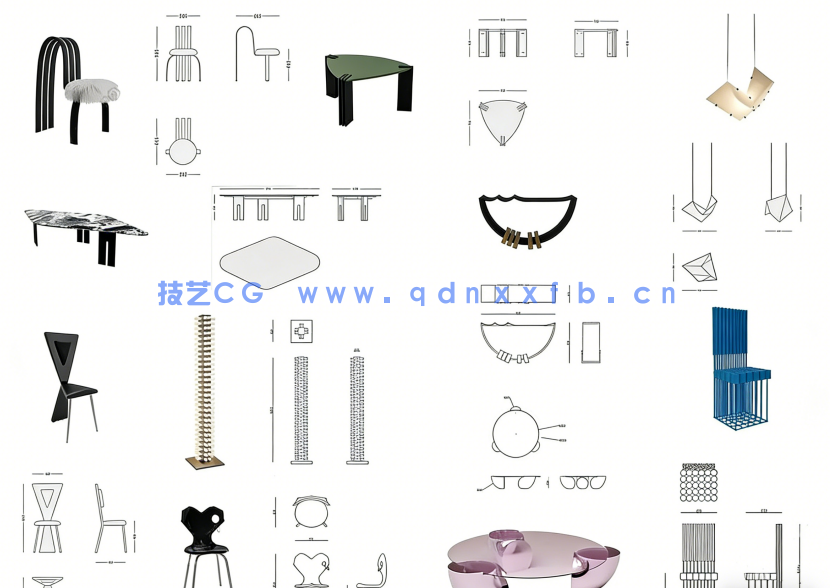 国外极简家具CAD平面图库CASSINA \WHYGARDEN 高端家具CAD图库(图2)