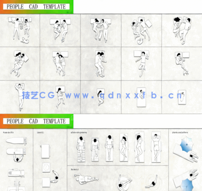  300+精品国外俯视人物素材CAD图库(图2)
