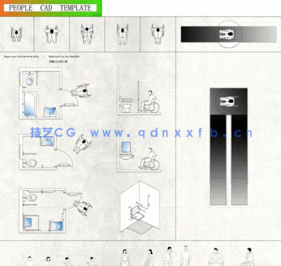  300+精品国外俯视人物素材CAD图库(图3)