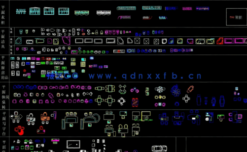 平面+立面家具图块综合图库免费下载(图3)