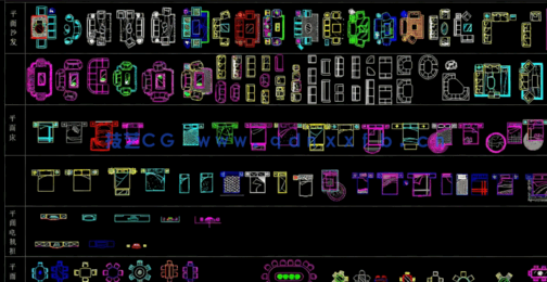 平面+立面家具图块综合图库免费下载(图5)